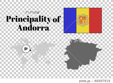 アンドラ　国旗/地図/領土 98897919