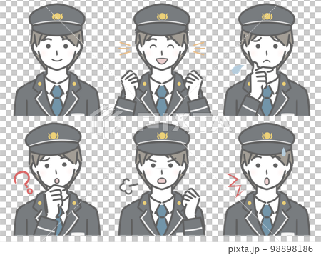 Station staff facial expression set Station staff facial expression set 98898186
