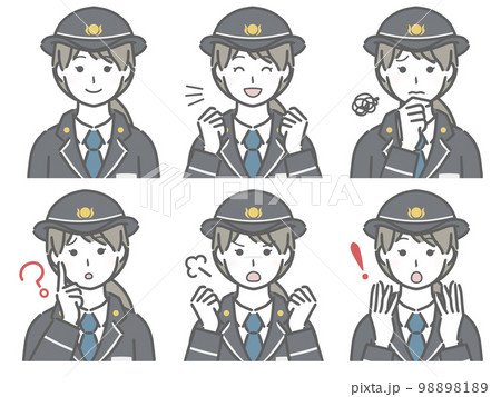 若い制服女性の表情セット 98898189