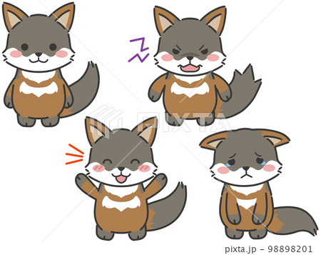 ハイイロギツネの表情セット(二足) 98898201