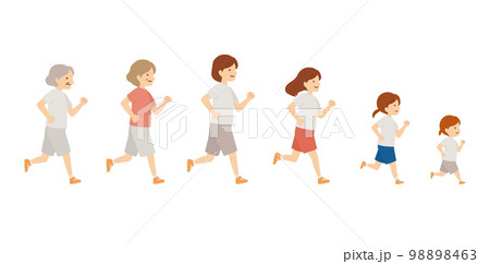 走る女性のイラスト 98898463