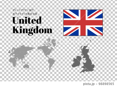 イギリス　国旗/地図/領土 98898565