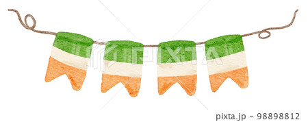watercolour st Patrick flag banner cartoon hand painting 98898812