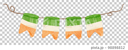 watercolour st Patrick flag banner cartoon hand painting 98898812