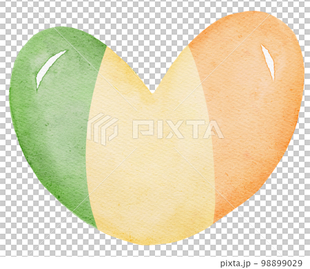 watercolour st Patrick heart cartoon hand painting 98899029