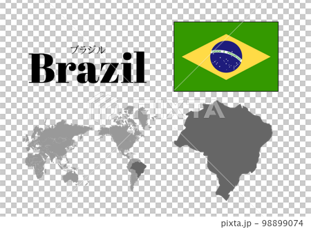 ブラジル　国旗/地図/領土 98899074