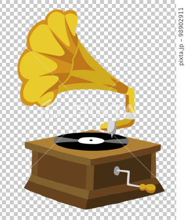 retro gramophone illustration 98902911