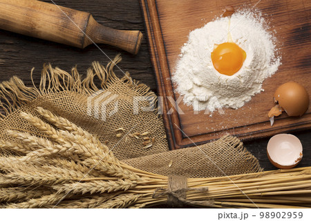 Ingredients for baking bread and bread ears 98902959