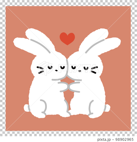 Illustration of a lovely white rabbit 98902965