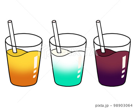 カラフルなジュースのイラスト カラフルなジュースのイラスト 98903064
