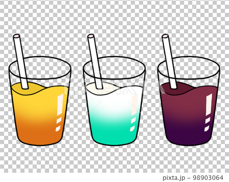 カラフルなジュースのイラスト カラフルなジュースのイラスト 98903064