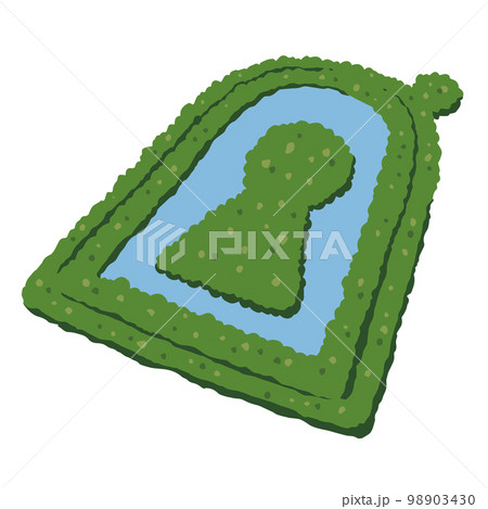 前方後円墳（仁徳天皇陵）シンプルイラスト 98903430