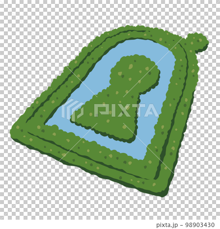Keyhole-shaped burial mound (Mausoleum of Emperor Nintoku) Simple illustration 98903430
