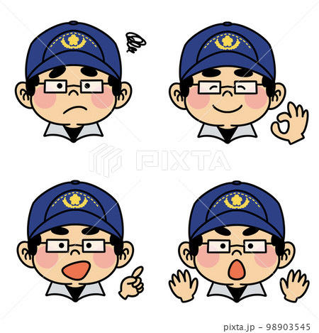 男性救急隊員 顔だけ 表情違い 男性救急隊員 顔だけ 表情違い 98903545