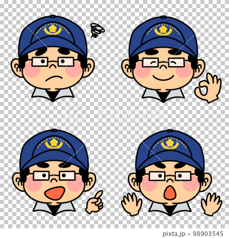 男性救急隊員 顔だけ 表情違い 男性救急隊員 顔だけ 表情違い 98903545