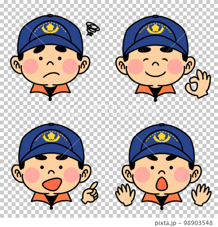 Firefighter Face only Different expression Firefighter Face only Different expression 98903548