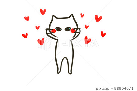 愛が溢れるつり目な猫のイラスト 愛が溢れるつり目な猫のイラスト 98904671