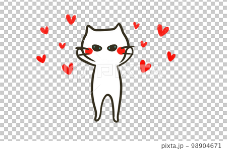 一隻斜眼充滿愛的貓的插圖 一隻斜眼充滿愛的貓的插圖 98904671