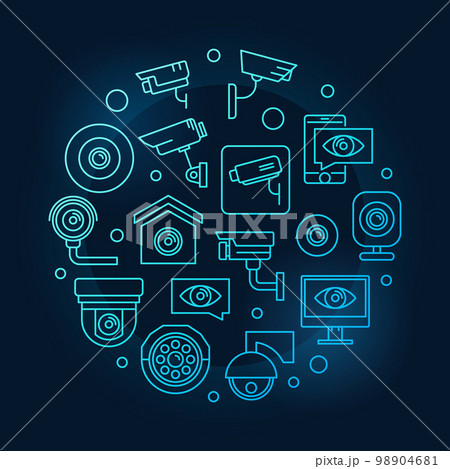 Video surveillance blue symbol. Vector CCTV illustration 98904681