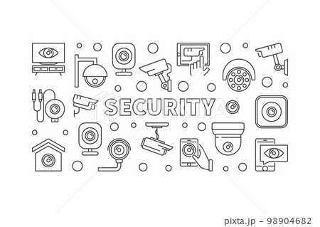 Video security vector concept horizontal line banner 98904682