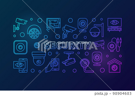 Video security vector colored horizontal banner 98904683