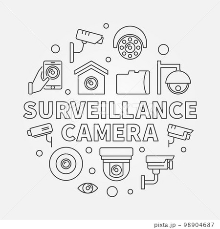 Surveillance camera illustration - vector CCTV symbol Surveillance camera illustration - vector CCTV symbol 98904687