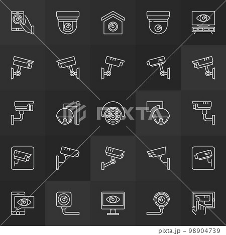 CCTV camera icons. Vector security camera signs 98904739