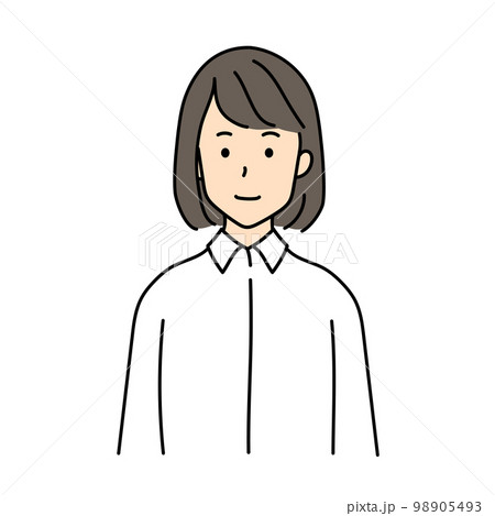 シャツ姿の女性_上半身 98905493