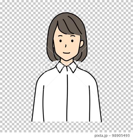 シャツ姿の女性_上半身 98905493