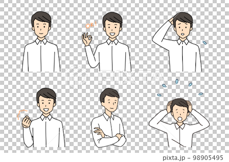 シャツ姿の男性セット 98905495