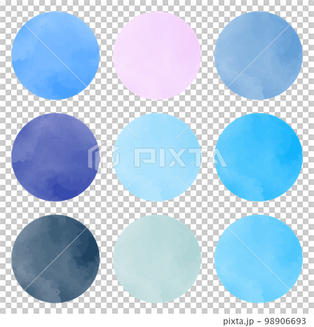 Beautiful and easy-to-use watercolor style circle set blue light blue Beautiful and easy-to-use watercolor style circle set blue light blue 98906693