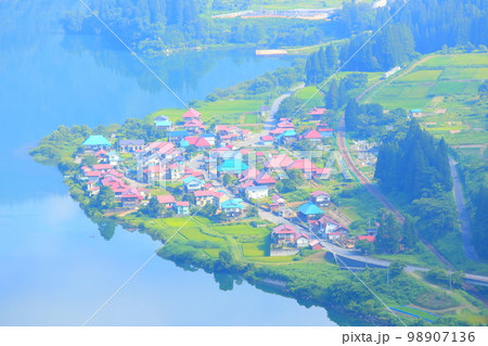 只見線 大志俯瞰(尻吹峠俯瞰) 只見線 大志俯瞰(尻吹峠俯瞰) 98907136