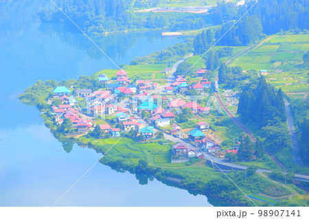 只見線 大志俯瞰(尻吹峠俯瞰) 只見線 大志俯瞰(尻吹峠俯瞰) 98907141