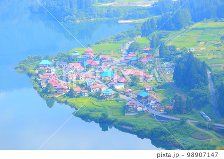 只見線 大志俯瞰(尻吹峠俯瞰) 98907147