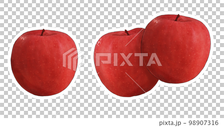 Illustration material of apple with white edge Illustration material of apple with white edge 98907316