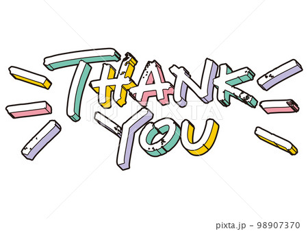 「THANK YOU」のアイコン。手書き文字のベクター素材。 98907370
