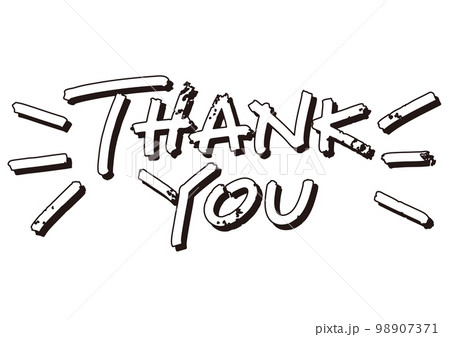 「THANK YOU」のアイコン。手書き文字のベクター素材。 「THANK YOU」のアイコン。手書き文字のベクター素材。 98907371