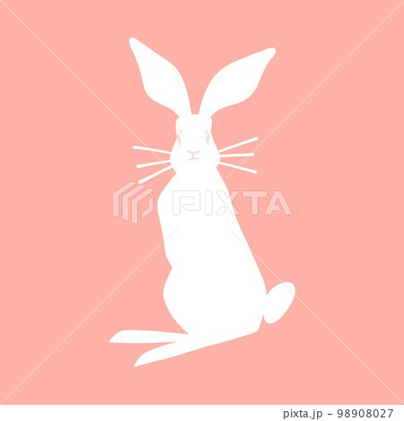 Hand drawn abstract vector graphic clipart illustration collection with blue adorable cute,realistic bunny character.Trendy kids modern design concept.Vector contemporary New Year and Easter symbol. 98908027