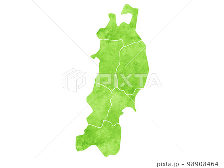 東北地方の水彩風地図イラスト 東北地方の水彩風地図イラスト 98908464