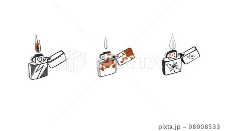 Hand drawn abstract vector graphic clipart illustration boho various lighters collection set .Western logo design concept.Bohemian wild west contemporary design.Wild west silhouette modern drawing. Hand drawn abstract vector graphic clipart illustration boho various lighters collection set .Western logo design concept.Bohemian wild west contemporary design.Wild west silhouette modern drawing. 98908533