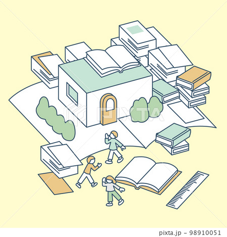 積み重なる書類。終わらない仕事 98910051