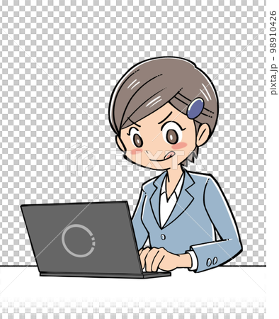 Young woman working with a personal computer 98910426