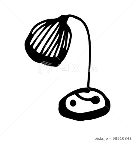 Vector illustration a black and white table lamp. Vector illustration a black and white table lamp. 98910843
