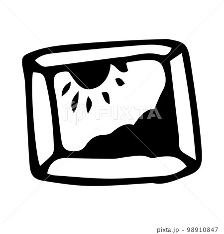 Vector black and white picture in a frame. 98910847
