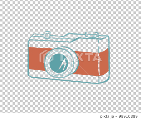 カメラ　写真　線画イラスト 98910889
