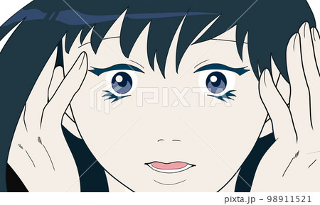 目を見開く女性のイラスト(4) 98911521