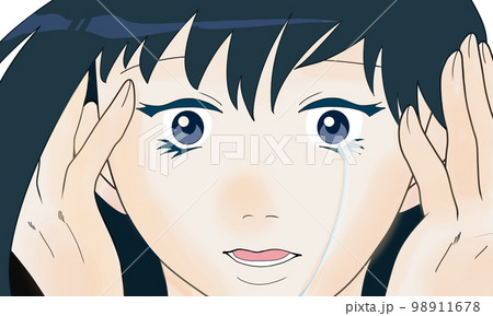 目を見開く女性のイラスト(5) 98911678