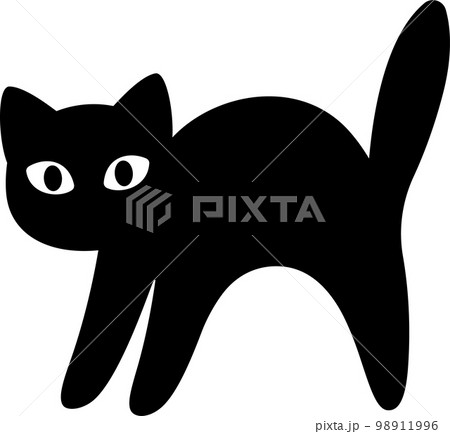 Cartoon black cat silhouette 98911996