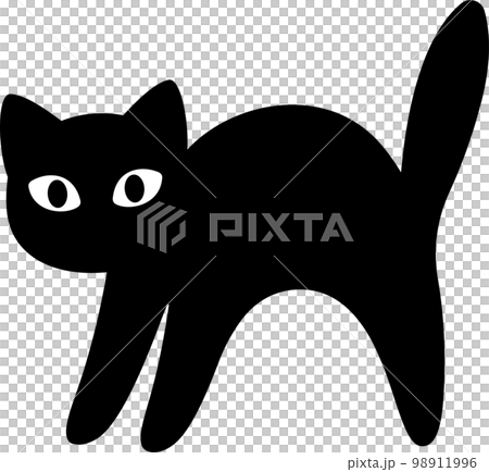 Cartoon black cat silhouette 98911996
