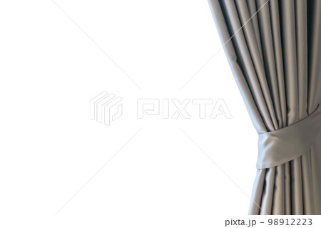 Gray Curtain window isolated on white background 98912223